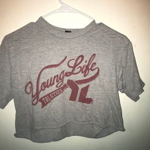 Grey young life crop top